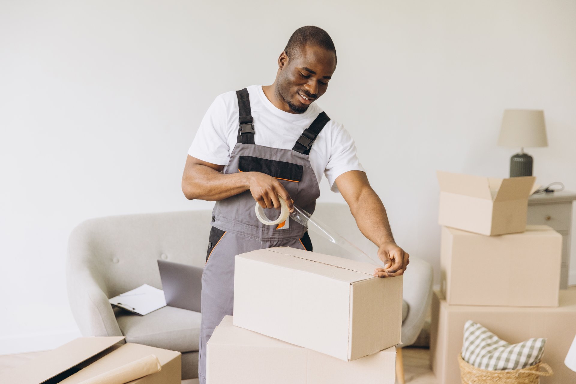 Mover packing boxes